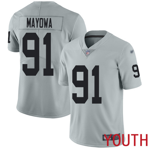 Oakland Raiders Limited Silver Youth Benson Mayowa Jersey NFL Football 91 Inverted Legend Jersey